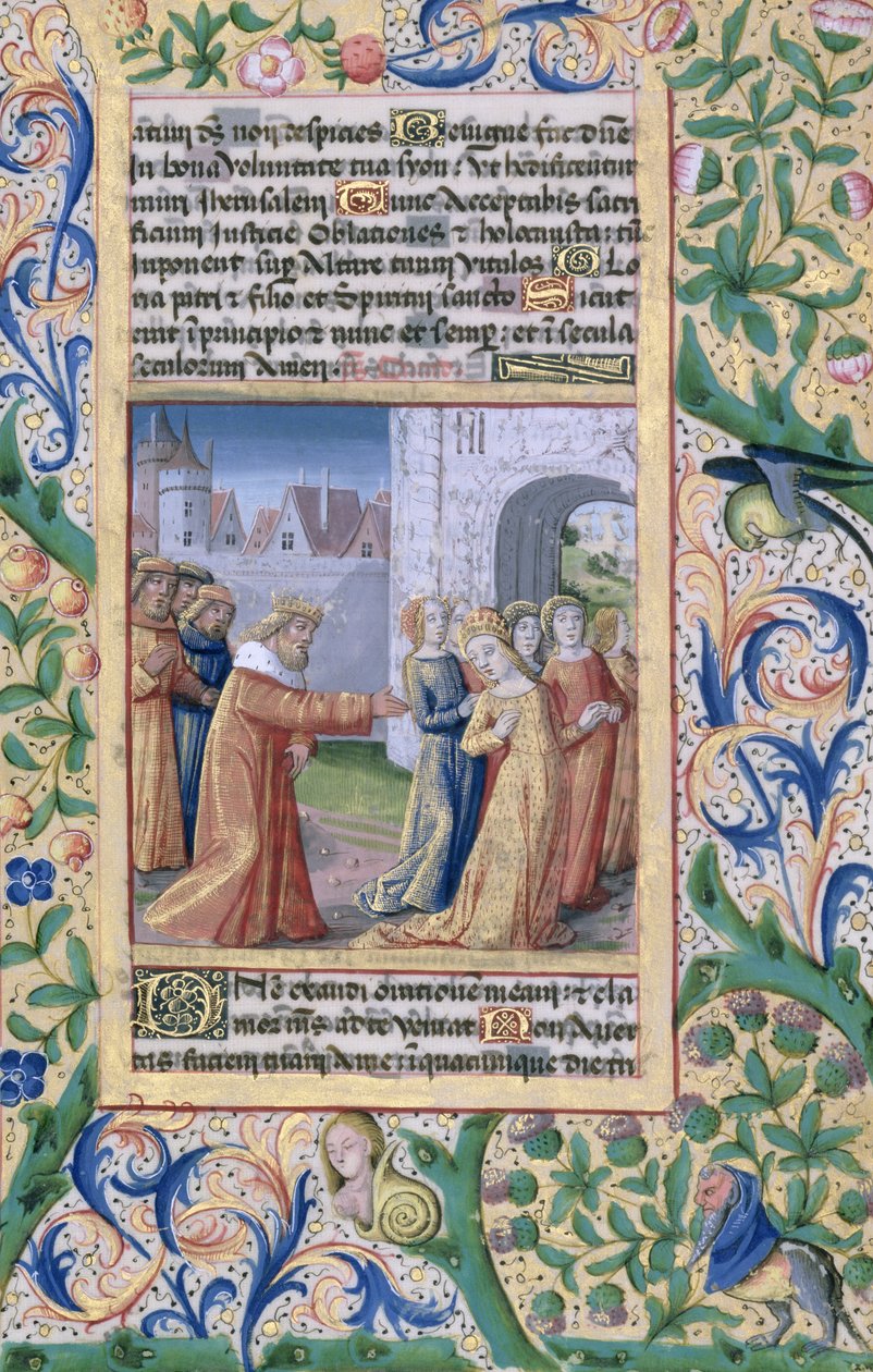Pani Lat. Q.v.I.126 f.57 Król Dawid pożąda Batszeby, z „Księgi godzin Ludwika Orleańskiego”, 1469 autorstwa Jean Colombe