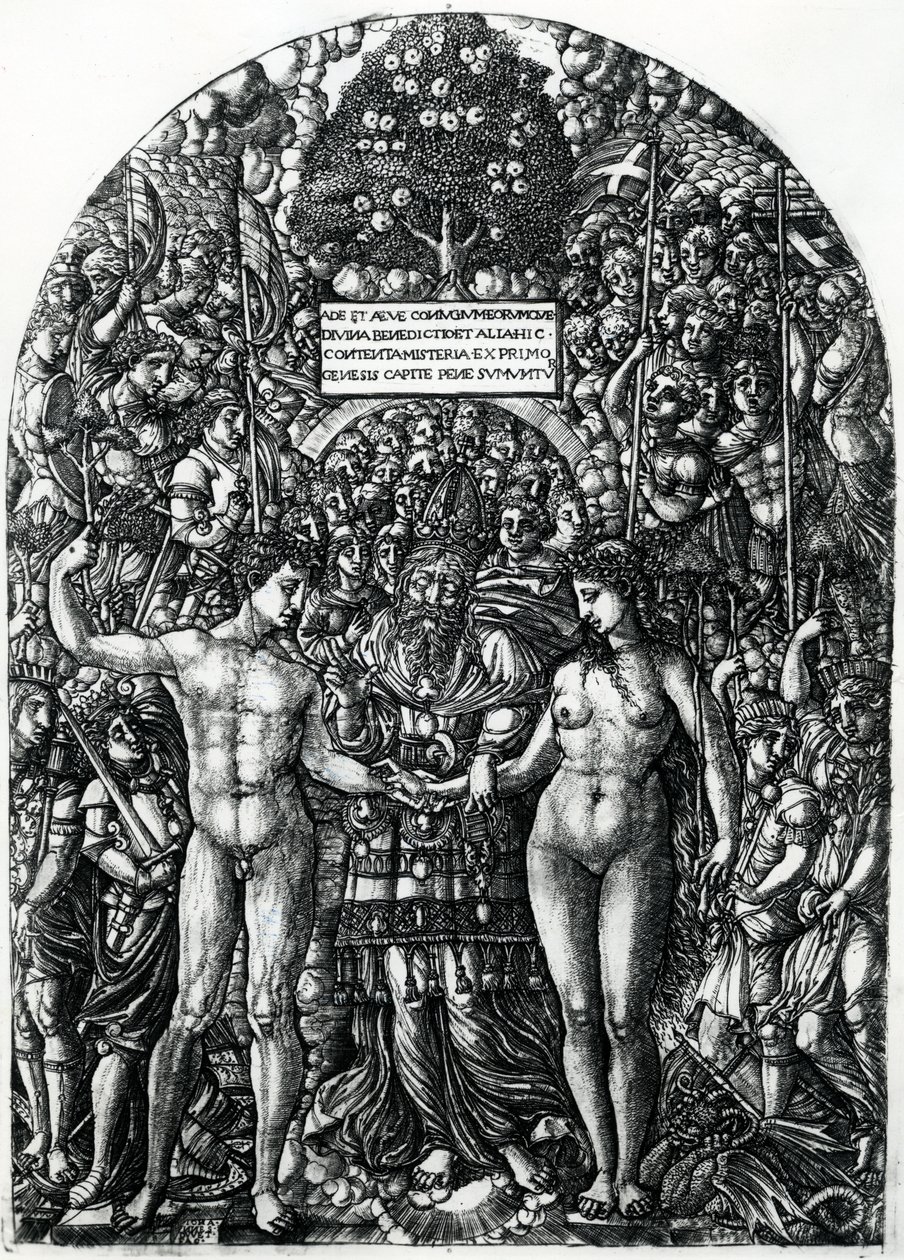 Małżeństwo Adama i Ewy, ok. 1540-55 autorstwa Jean Duvet