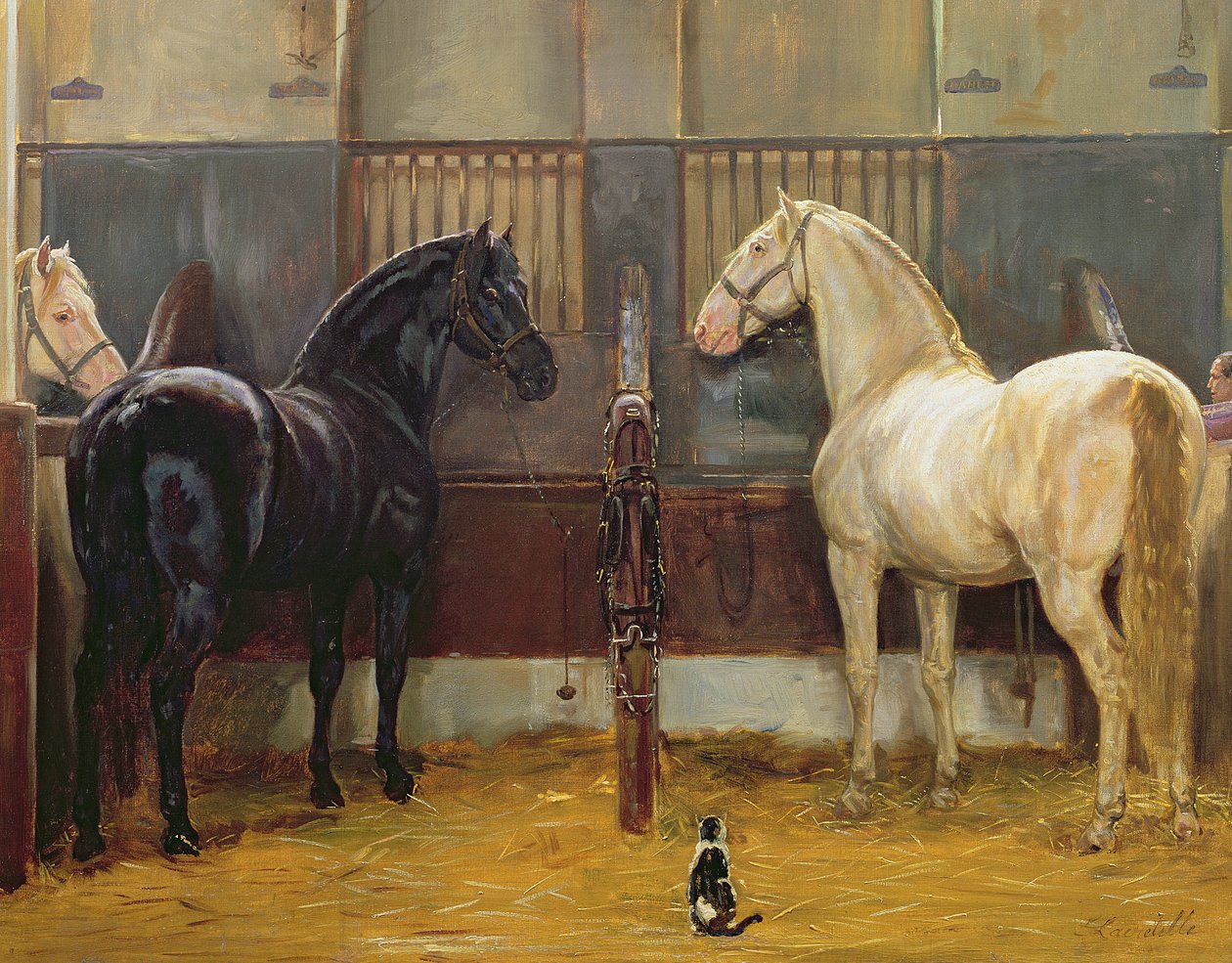 Kremy i czerń w Buckingham Palace Mews autorstwa Jean Edouard Lacretelle