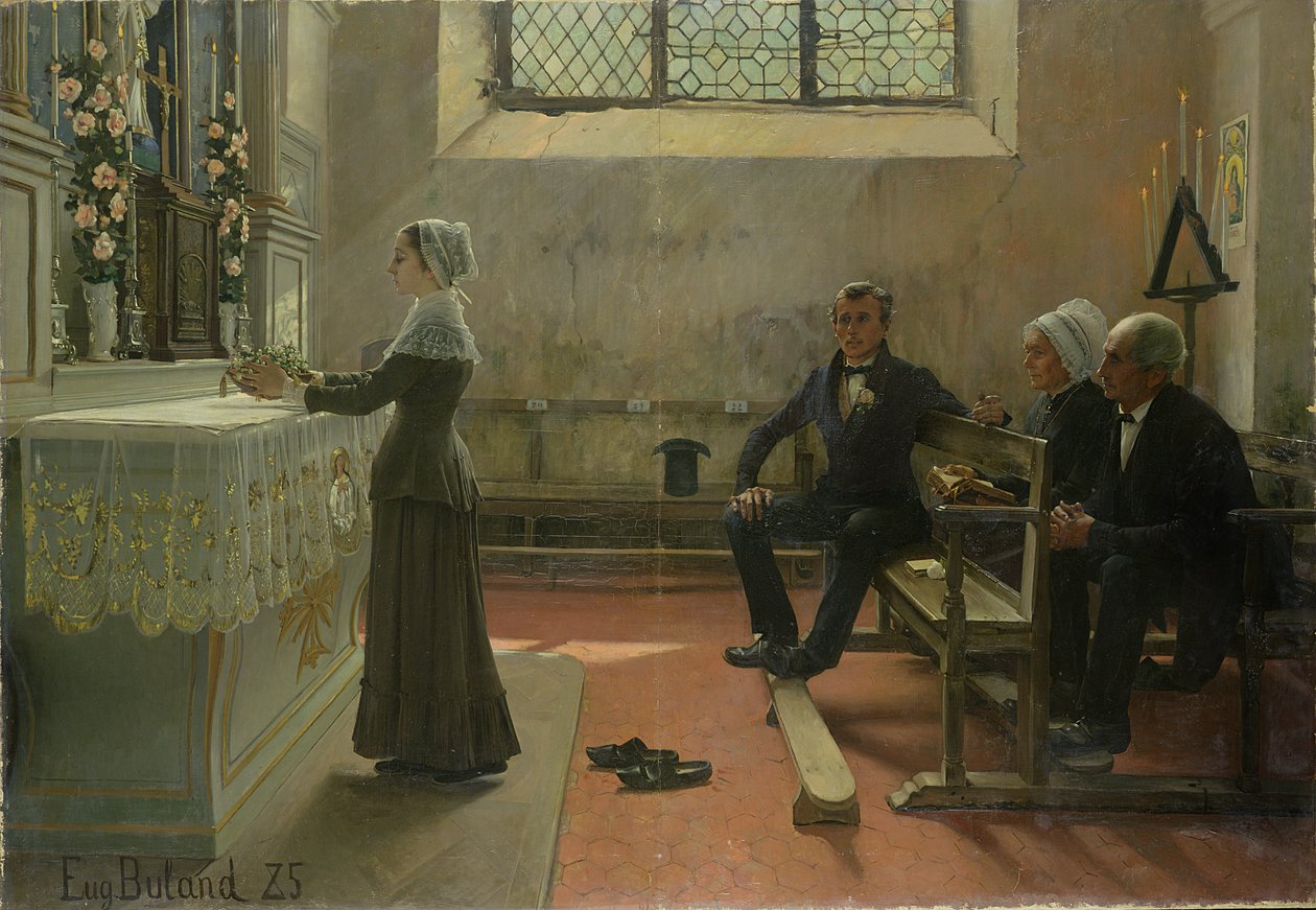 Ofiarowanie Dziewicy dzień po ślubie, 1885 autorstwa Jean Eugene Buland
