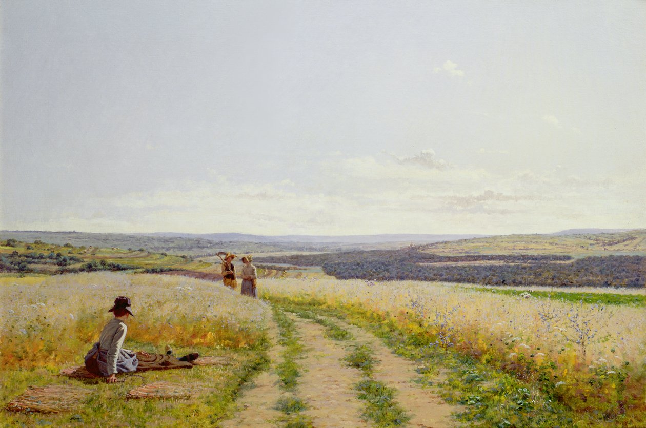 Dziewczyna na polach autorstwa Jean F. Monchablon