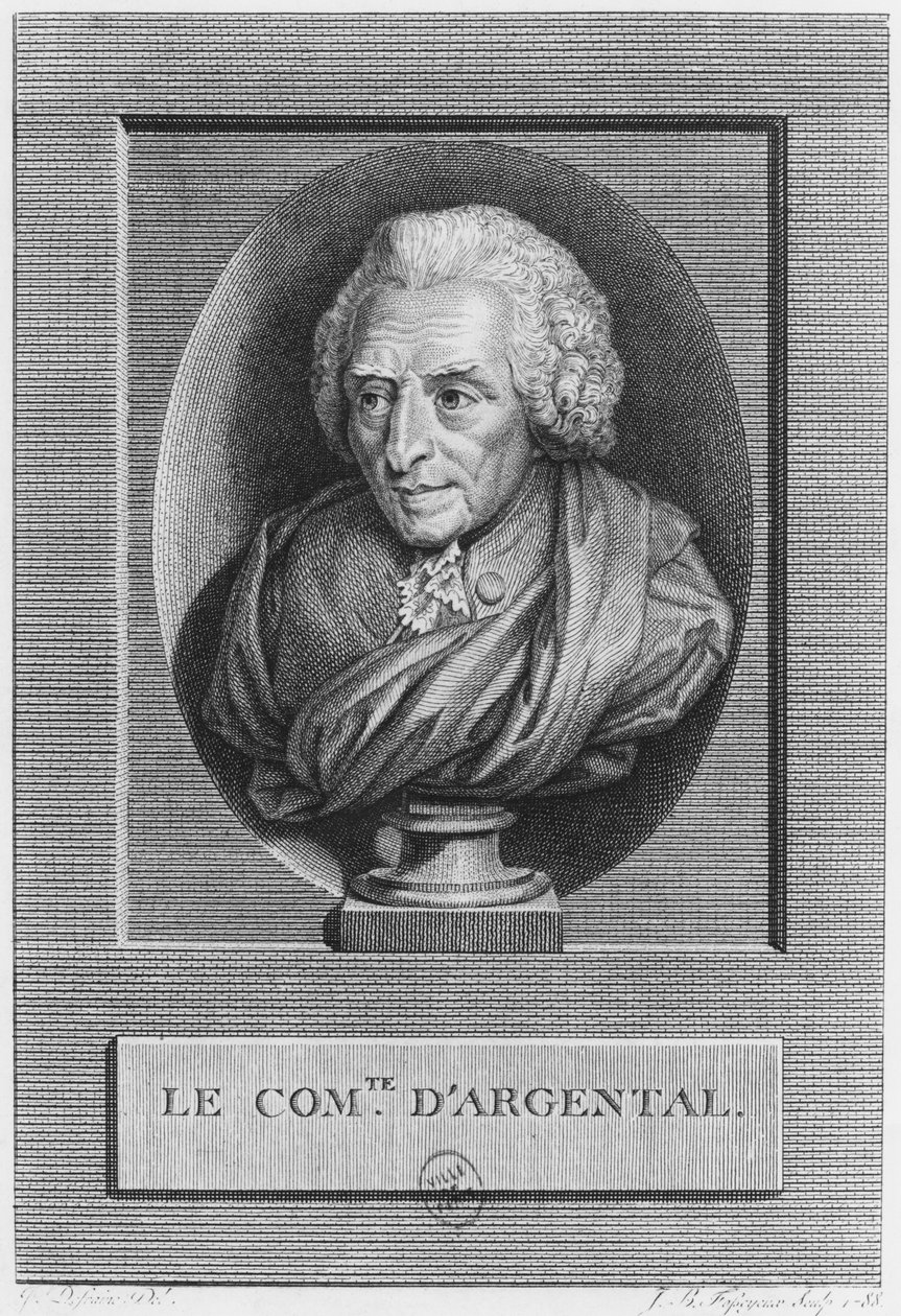Charles Augustin de Ferriol, hrabia Argental, ryty przez Jean Baptiste Fosseyeux (1752-1824) 1788 autorstwa Jean Florent Defraine