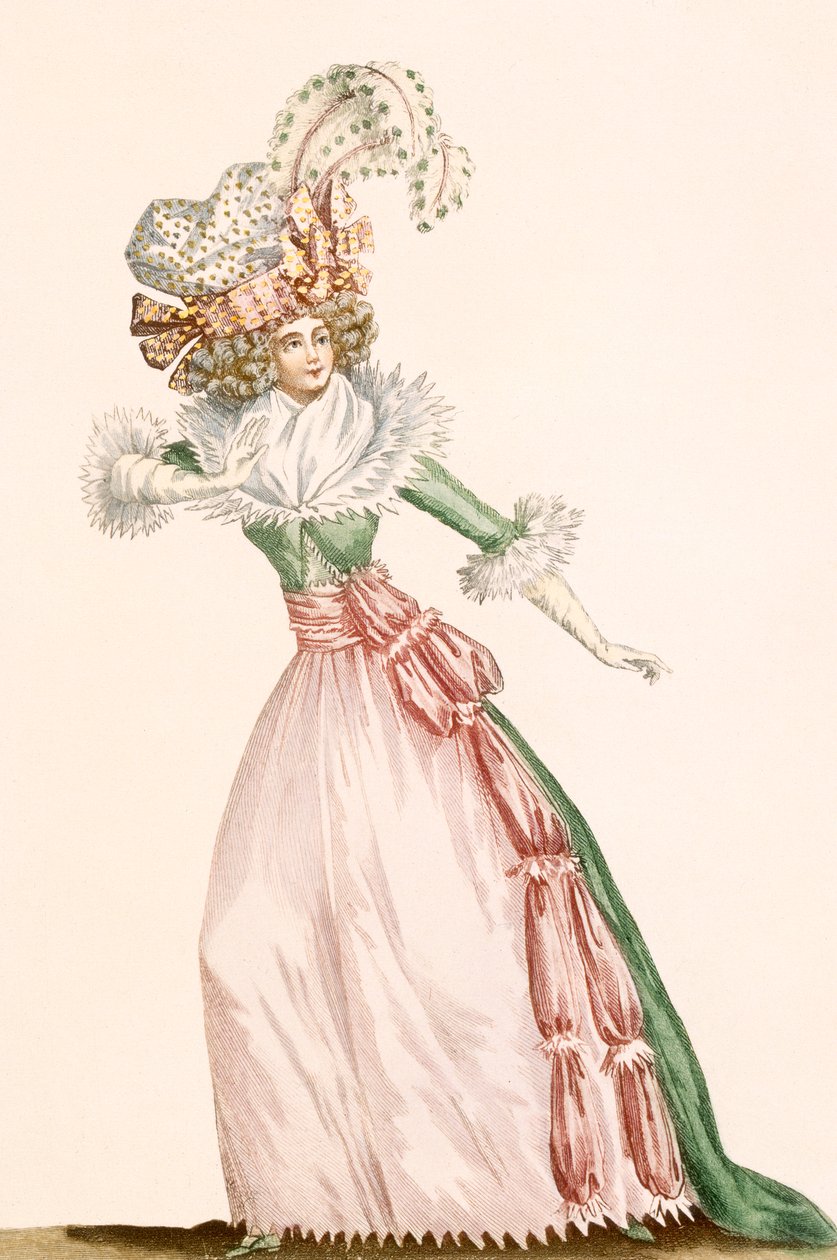 Szata de la Czarine, płyta z „Galeries des Modes et Costumes Francais”, ok. 1778-87 autorstwa Jean Florent Defraine