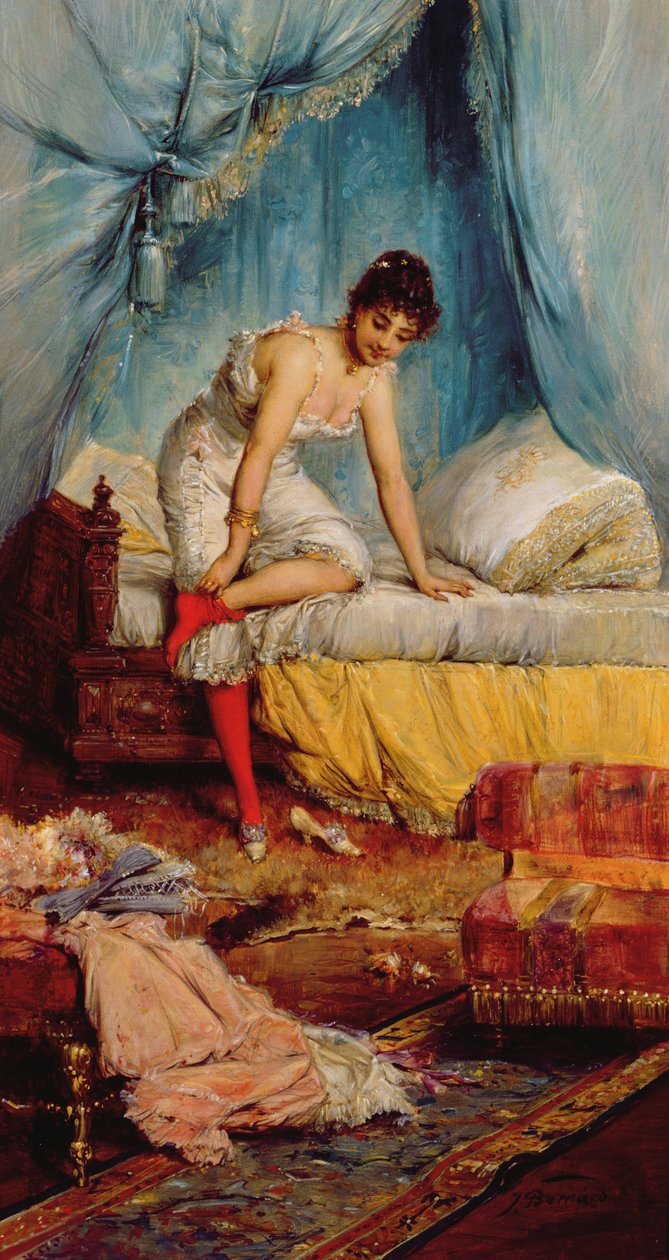 Młoda kobieta rozbierająca się autorstwa Jean Francois Armand Felix Bernard