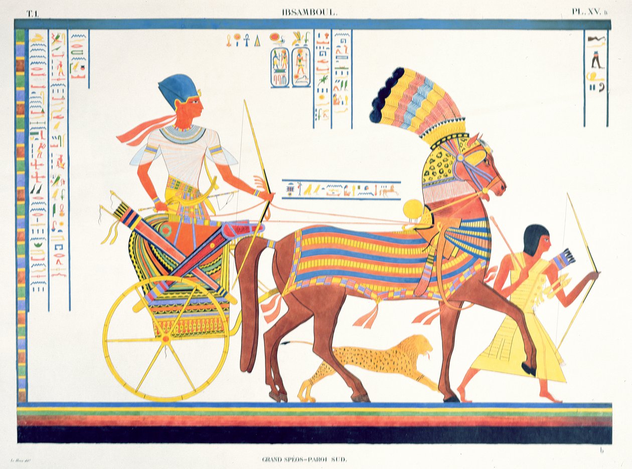 Faraon w rydwanie, 1835-45 autorstwa Jean Francois Champollion
