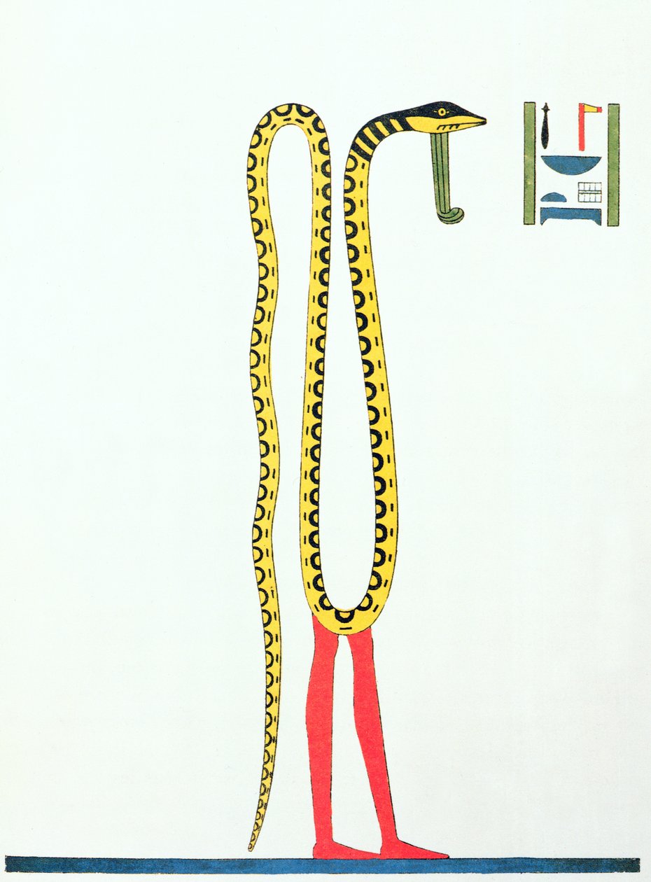 Symbol Chnouphis lub Kneph, jedna z form Amona z "Panteonu Egipskiego", 1823 r. autorstwa Jean Francois Champollion