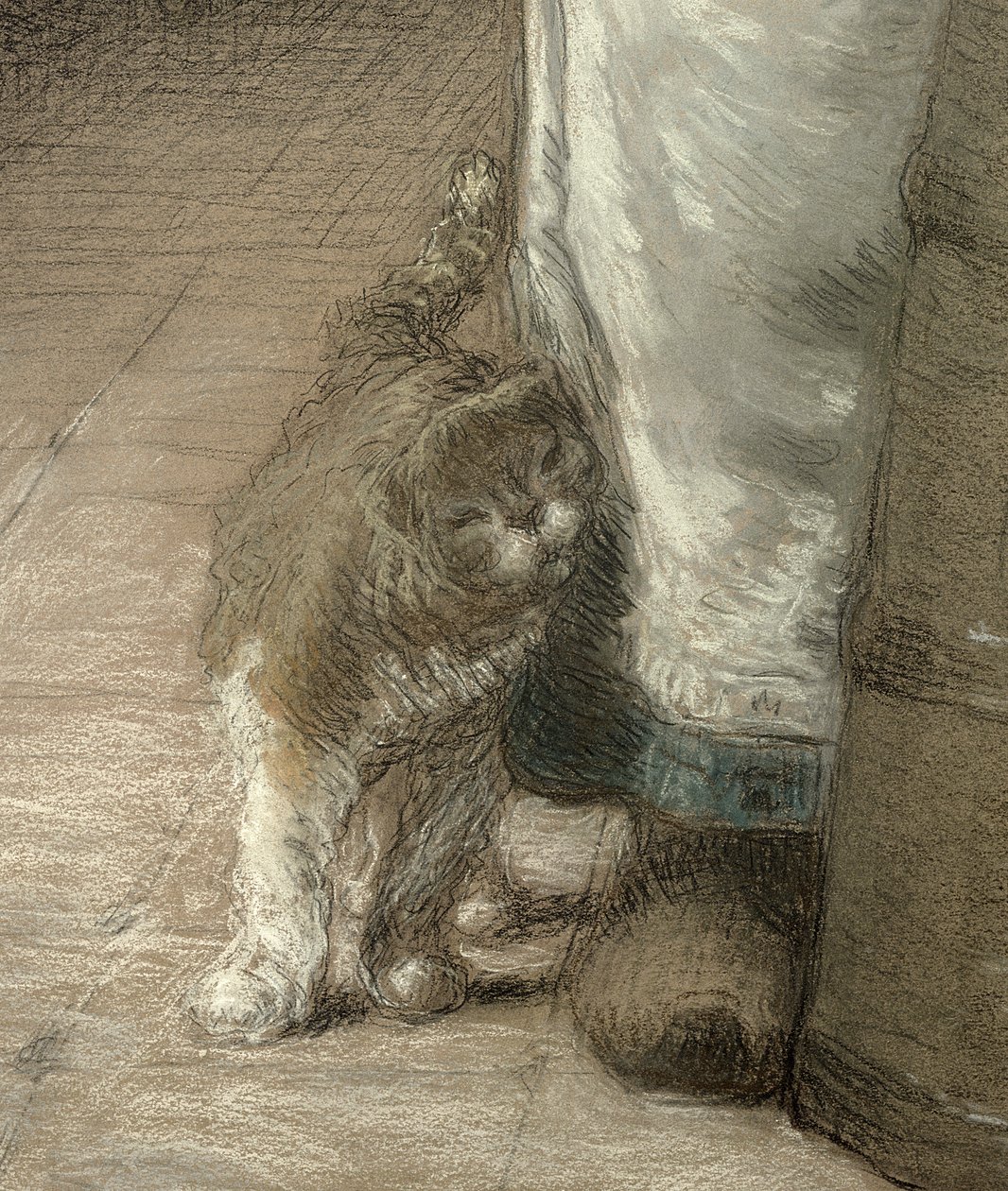 Masło ubijające, 1866-68 (ołówek i pastel na papierze) (detal z 155306) autorstwa Jean Francois Millet