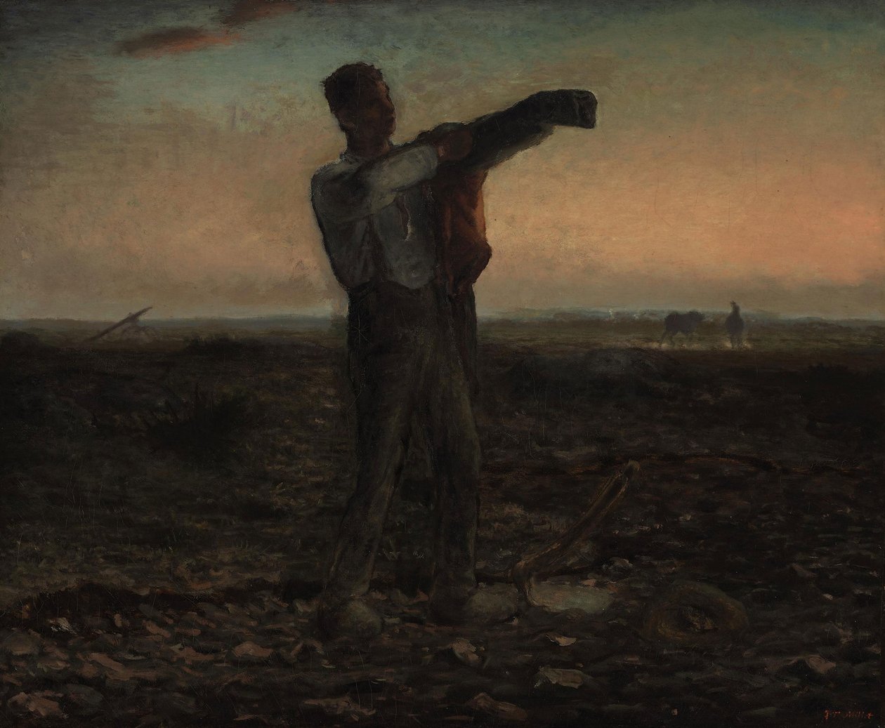 Koniec dnia, efekt wieczoru autorstwa Jean Francois Millet