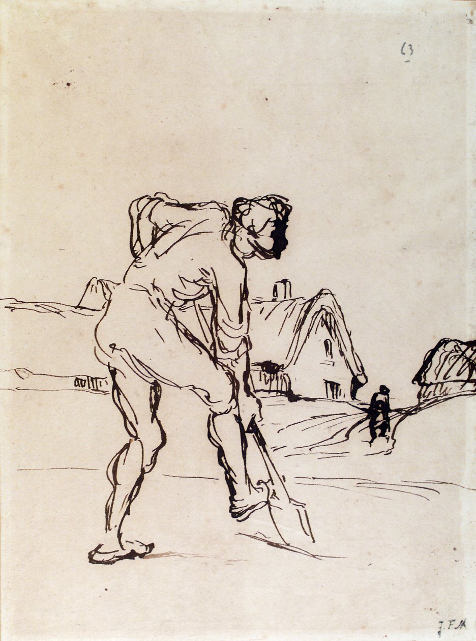 Chłop kopanie autorstwa Jean Francois Millet