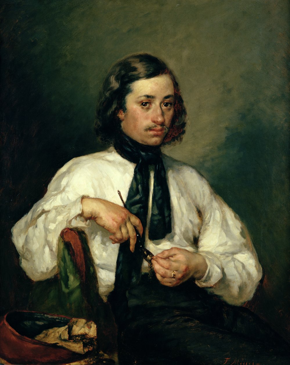 Portret Armanda Ono, znany jako Człowiek z fajką, 1843 autorstwa Jean Francois Millet