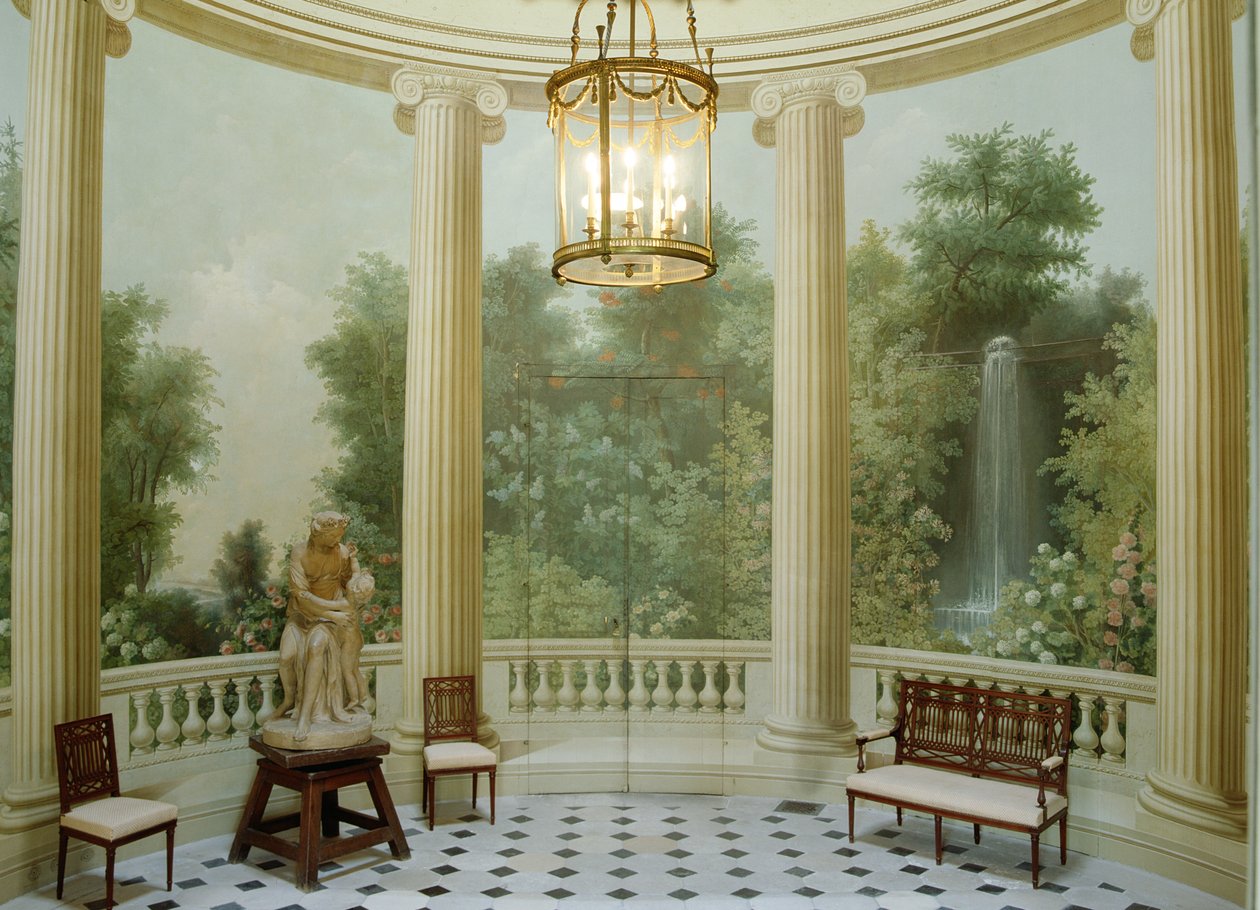 Okrągła jadalnia w Pavillon de Musique, zbudowana w 1781 r. autorstwa Jean Francois Therese Chalgrin
