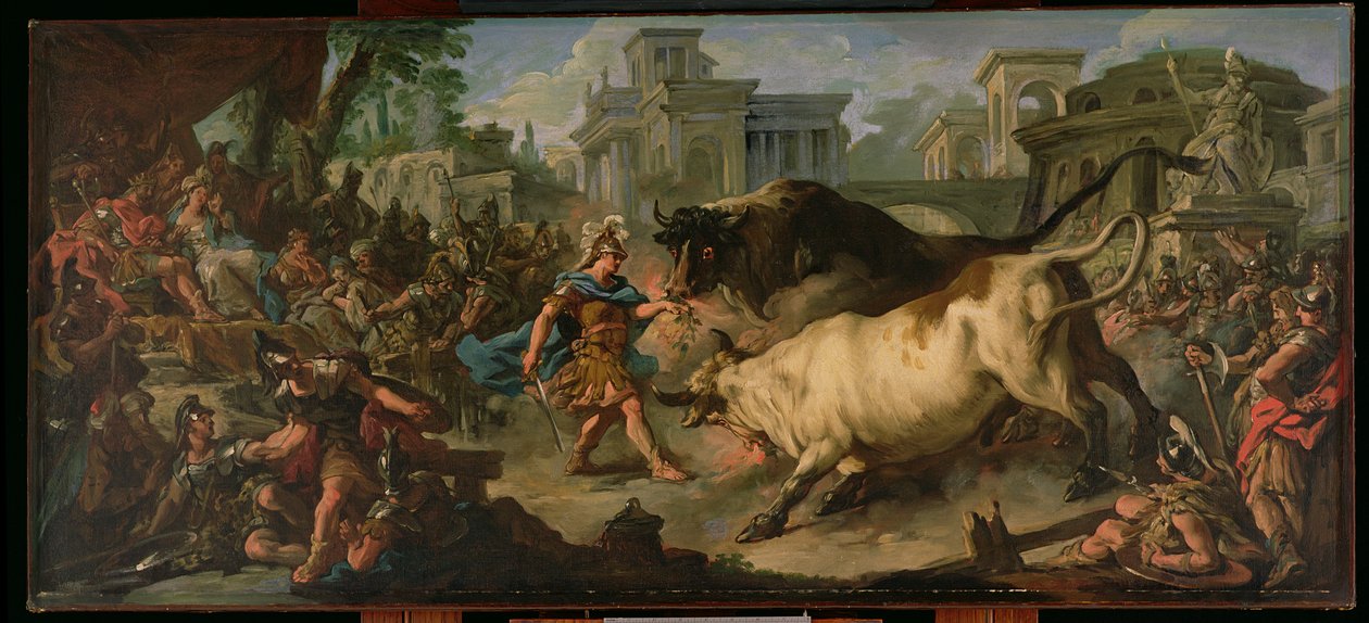 Jason Oswajanie Byków Aeetes, 1742 autorstwa Jean François de Troy