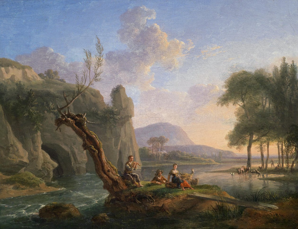 Sielanka duszpasterska nad rzeką autorstwa Jean François Duval