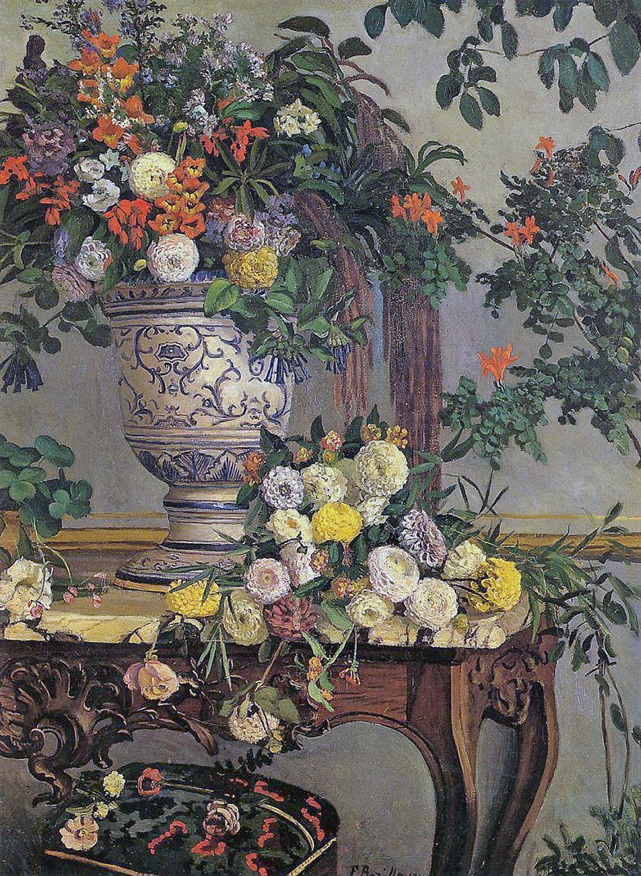Kwiaty, 1868 autorstwa Jean Frederic Bazille
