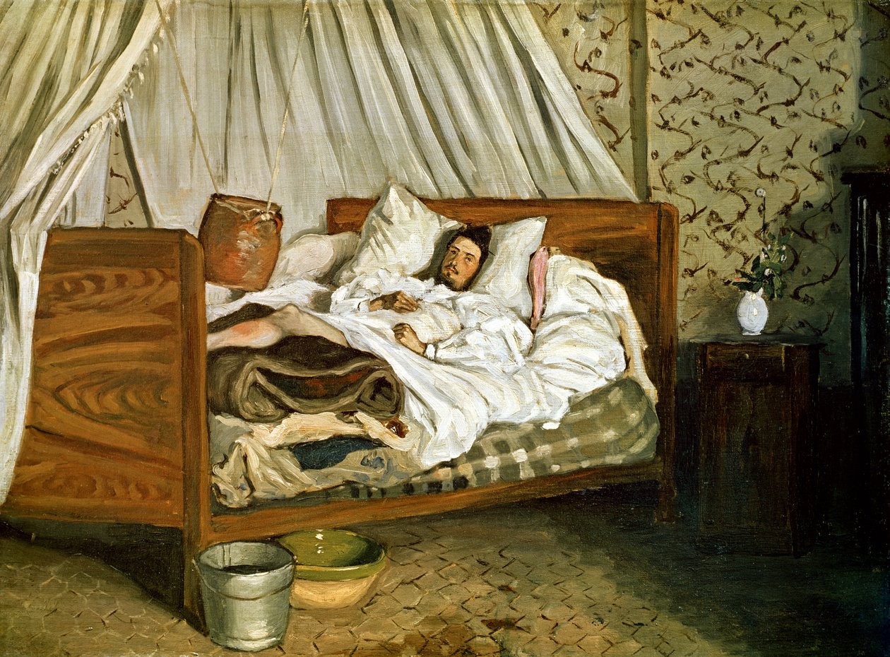 Improwizowana karetka, Malarz Monet ranny w Chailly-en-Bière, 1865 autorstwa Jean Frederic Bazille