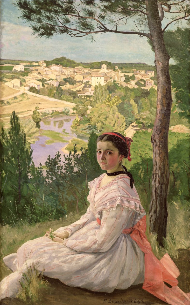 Widok wsi, Castelnau, 1868 autorstwa Jean Frederic Bazille