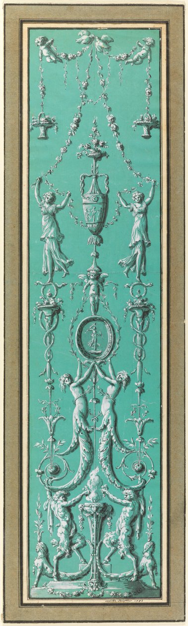 Panel Arabesques dla Hôtel de Salm, Paryż autorstwa Jean Guillaume Moitte