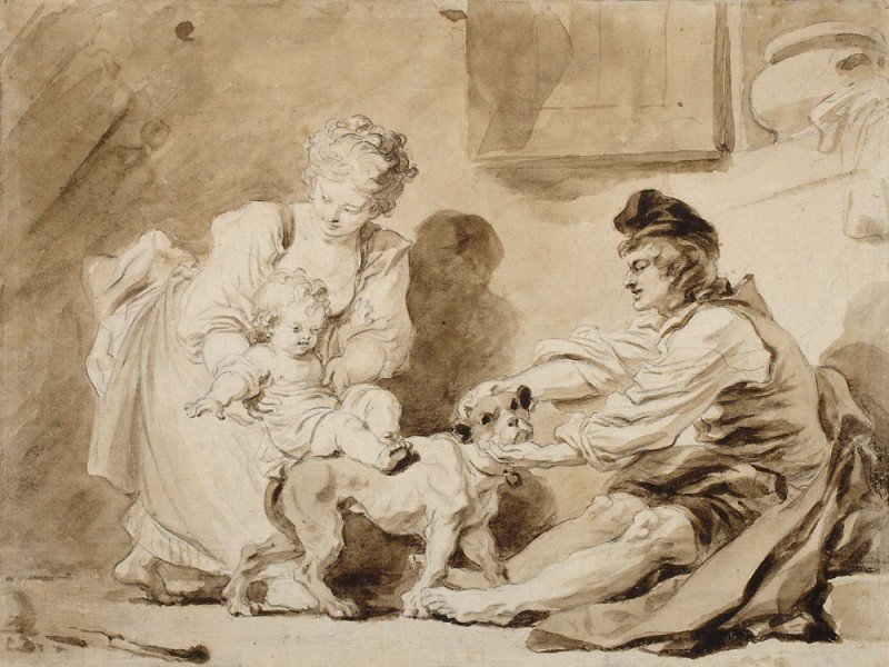 Pierwsza lekcja jazdy konnej autorstwa Jean Honore Fragonard