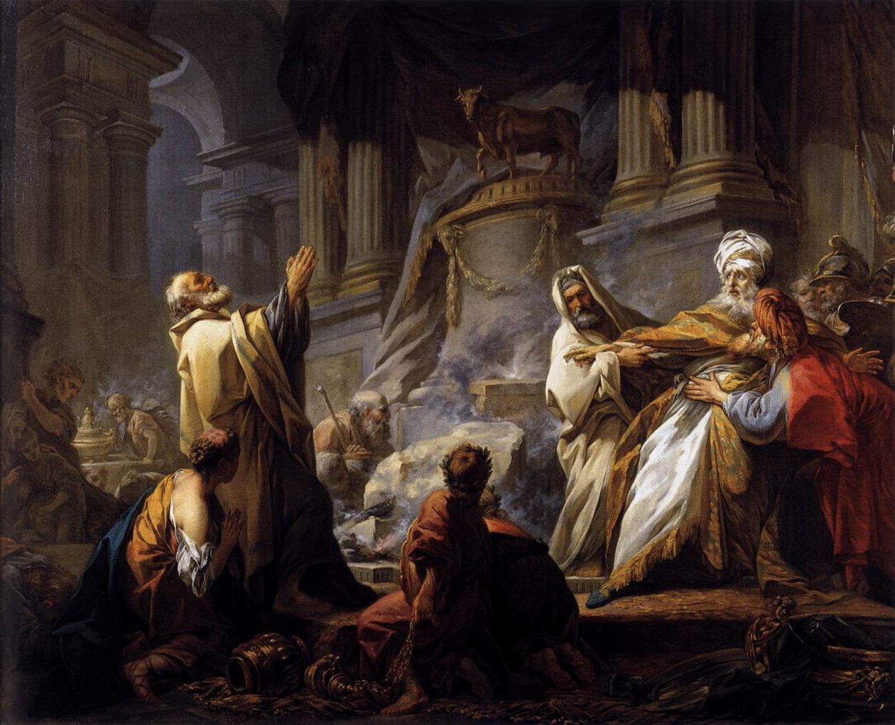 Jeroboam składa ofiarę za bożka autorstwa Jean Honore Fragonard