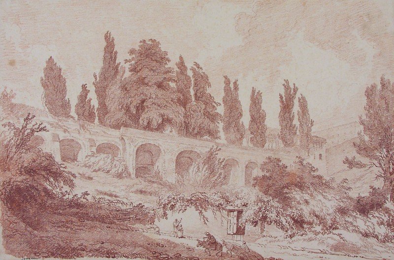 Mur oporowy w Villa dEste w Tivoli autorstwa Jean Honore Fragonard