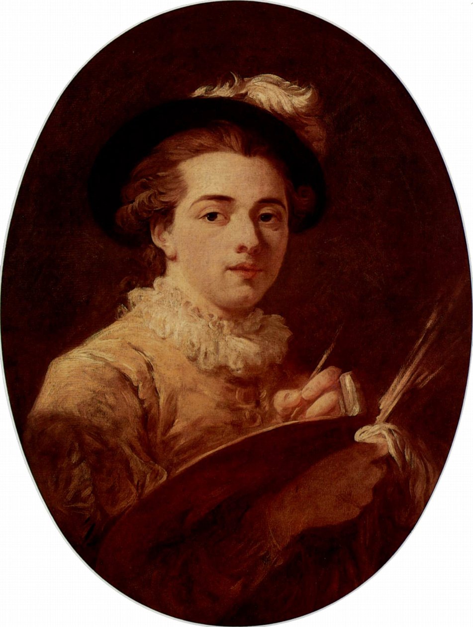 Autoportret, owalny autorstwa Jean Honore Fragonard
