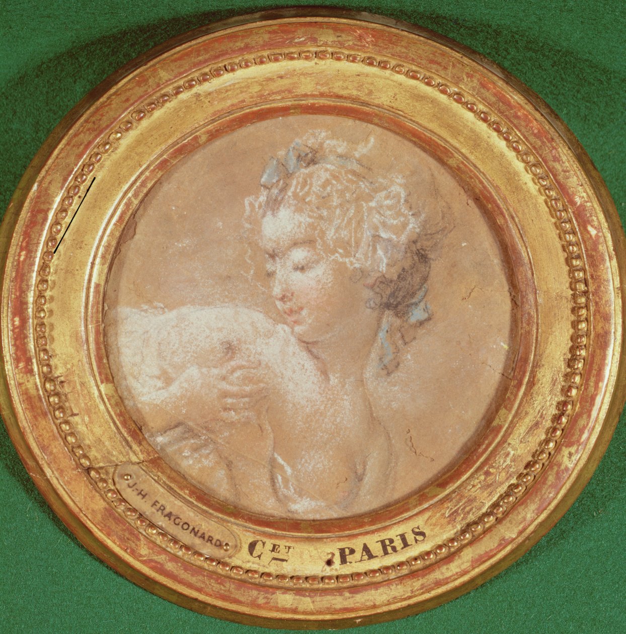 Młoda dziewczyna ściskająca pierś (pastel na papierze) autorstwa Jean Honore Fragonard