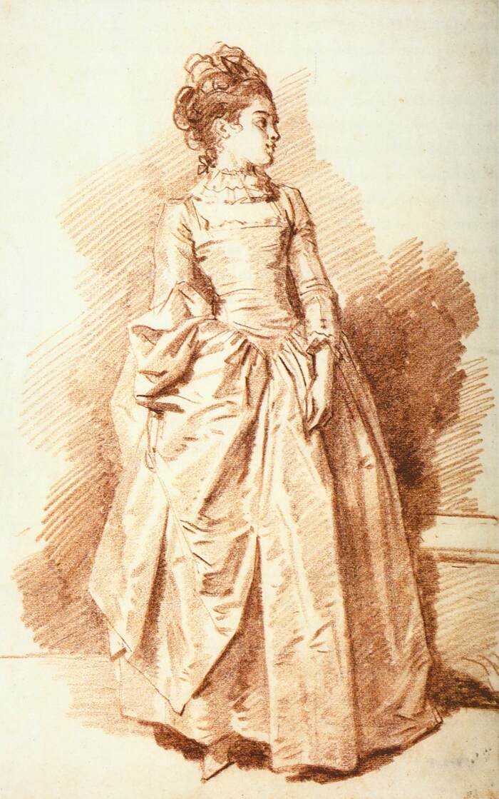 Młoda kobieta stojąca autorstwa Jean Honore Fragonard