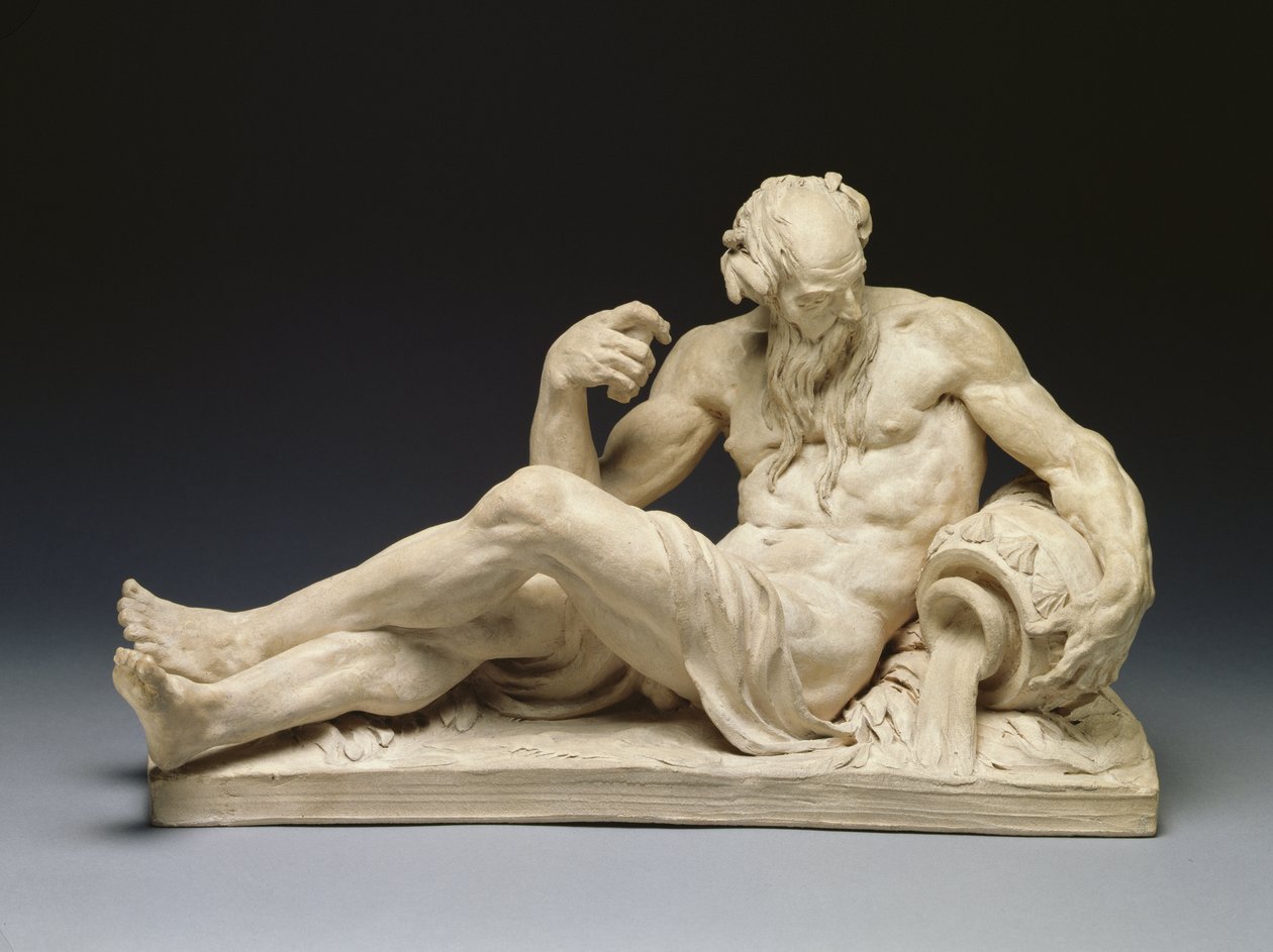 River God (widok z przodu) ok. 1755 (terakota) (widok z tyłu patrz 66077) autorstwa Jean Jacques Caffieri