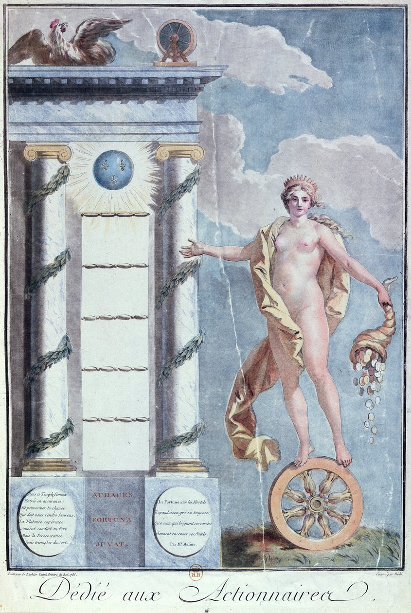 Alegoria Francuskiej Loterii Królewskiej, 1785 autorstwa Jean Jacques Francois Le Barbier