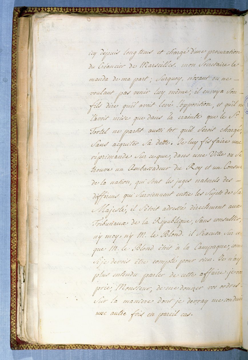 2 strona listu Jean-Jacques Rousseau jako sekretarz ambasadora Francji w Wenecji, październik 1743 autorstwa Jean Jacques Rousseau