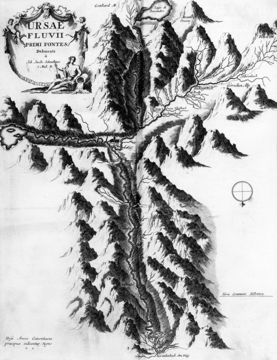 Pierwotne źródła rzeki Bear, ok. 1721 autorstwa Jean Jacques Scheuchzer
