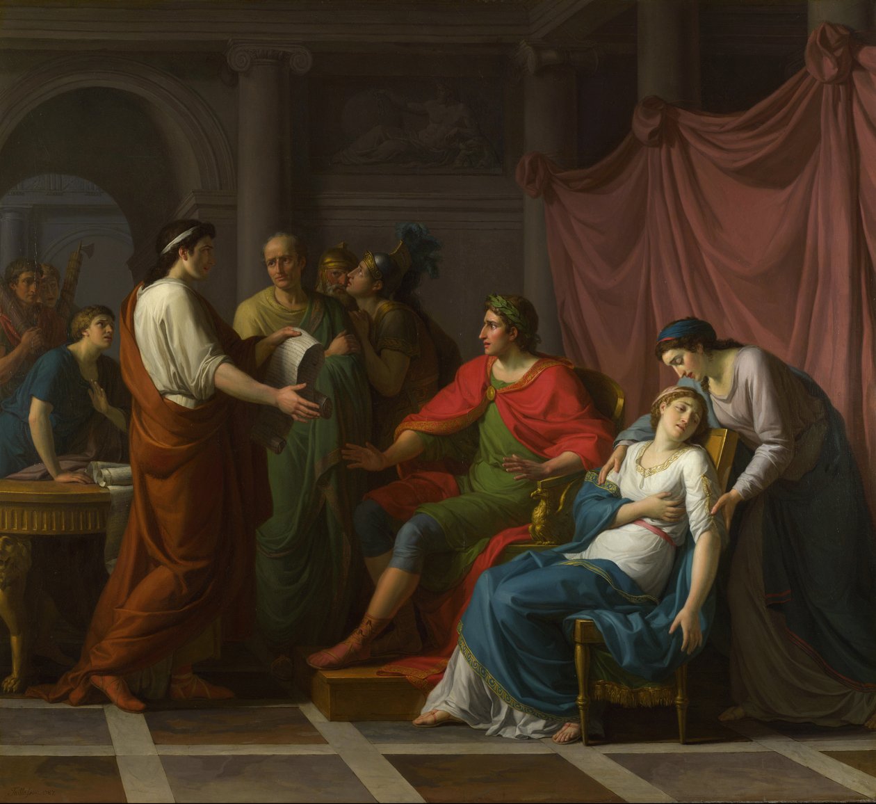 Wergiliusz czytający Eneidę Augustowi i Oktawii autorstwa Jean Joseph Taillasson