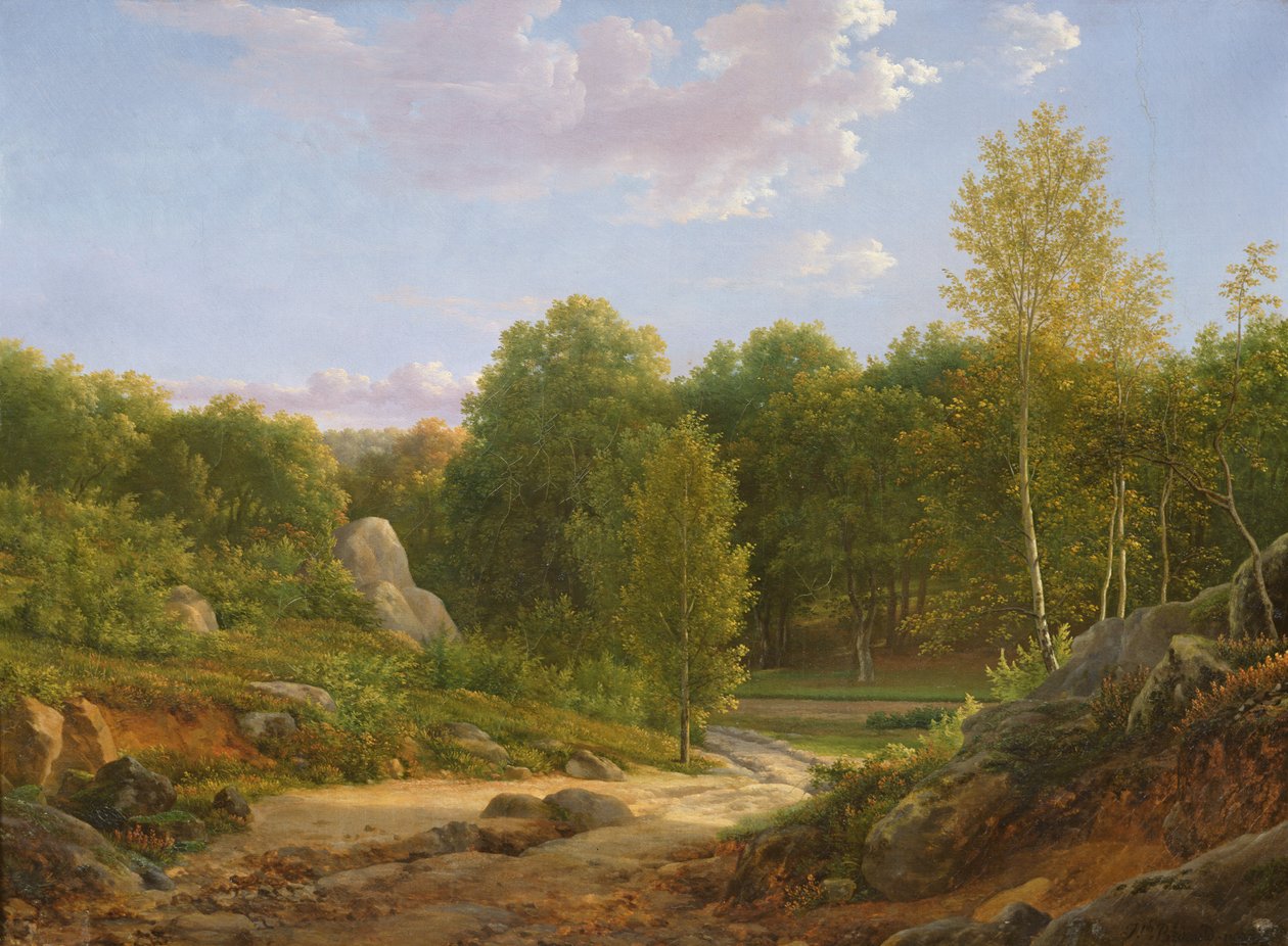 Widok na las Fontainebleau, 1829 autorstwa Jean Joseph Xavier Bidauld