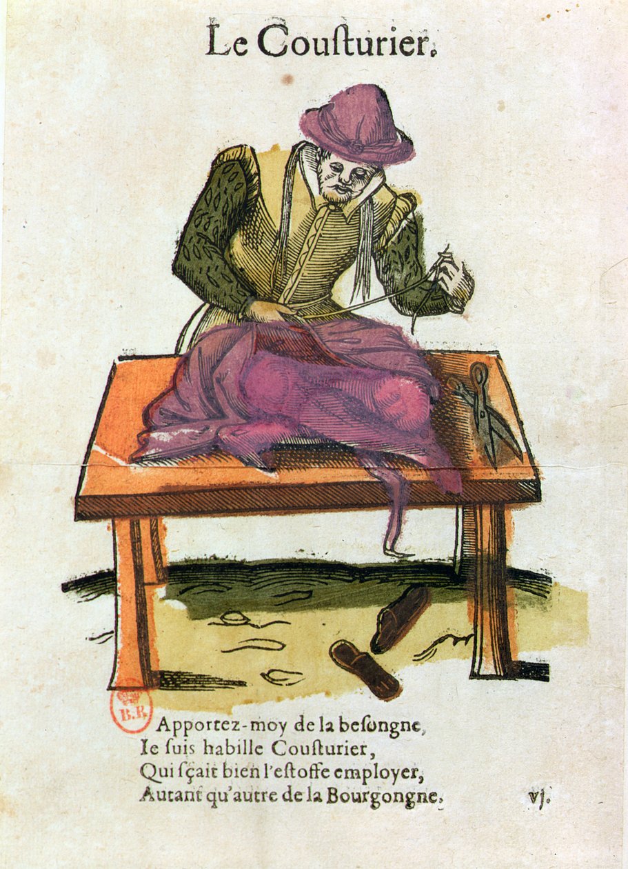 Krawiec (rycina kolorowa) autorstwa Jean Leclerc