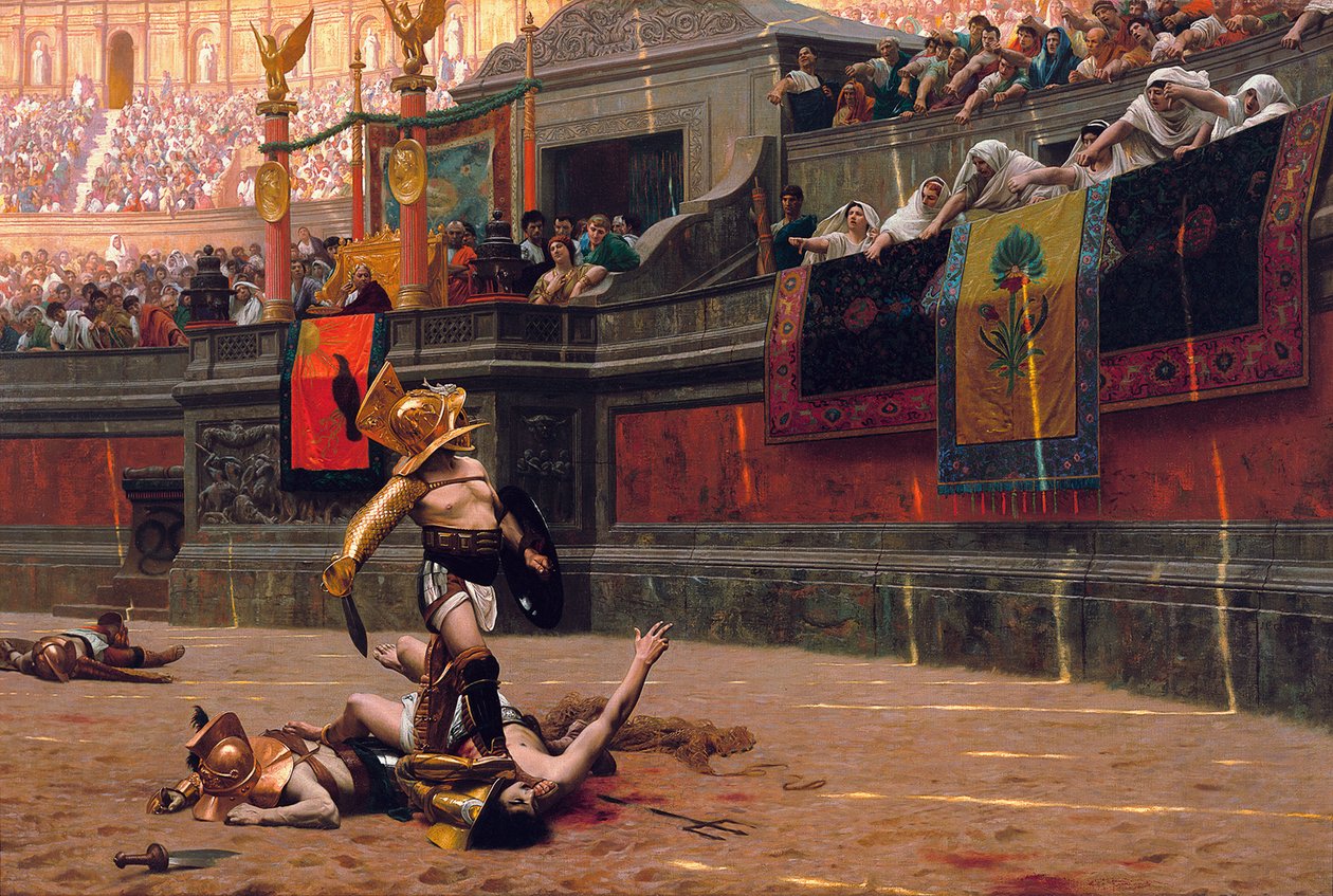 Kciuk w kierunku autorstwa Jean Leon Gerome