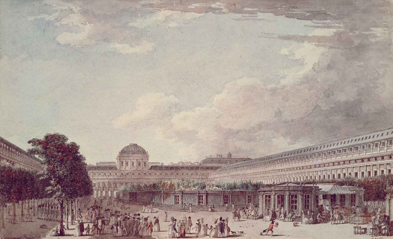 Le Palais Philippe Egalite, Le Palais Royal, 1791 autorstwa Jean Lespinasse
