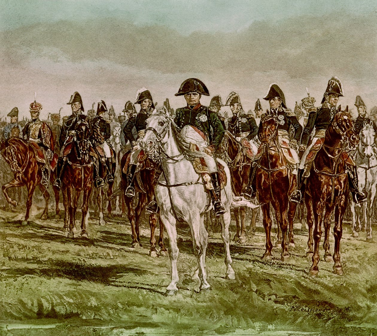Napoleon I (1769-1821) i jego sztab, ok. 1860 (patrz także 62590) autorstwa Jean Louis Ernest Meissonier