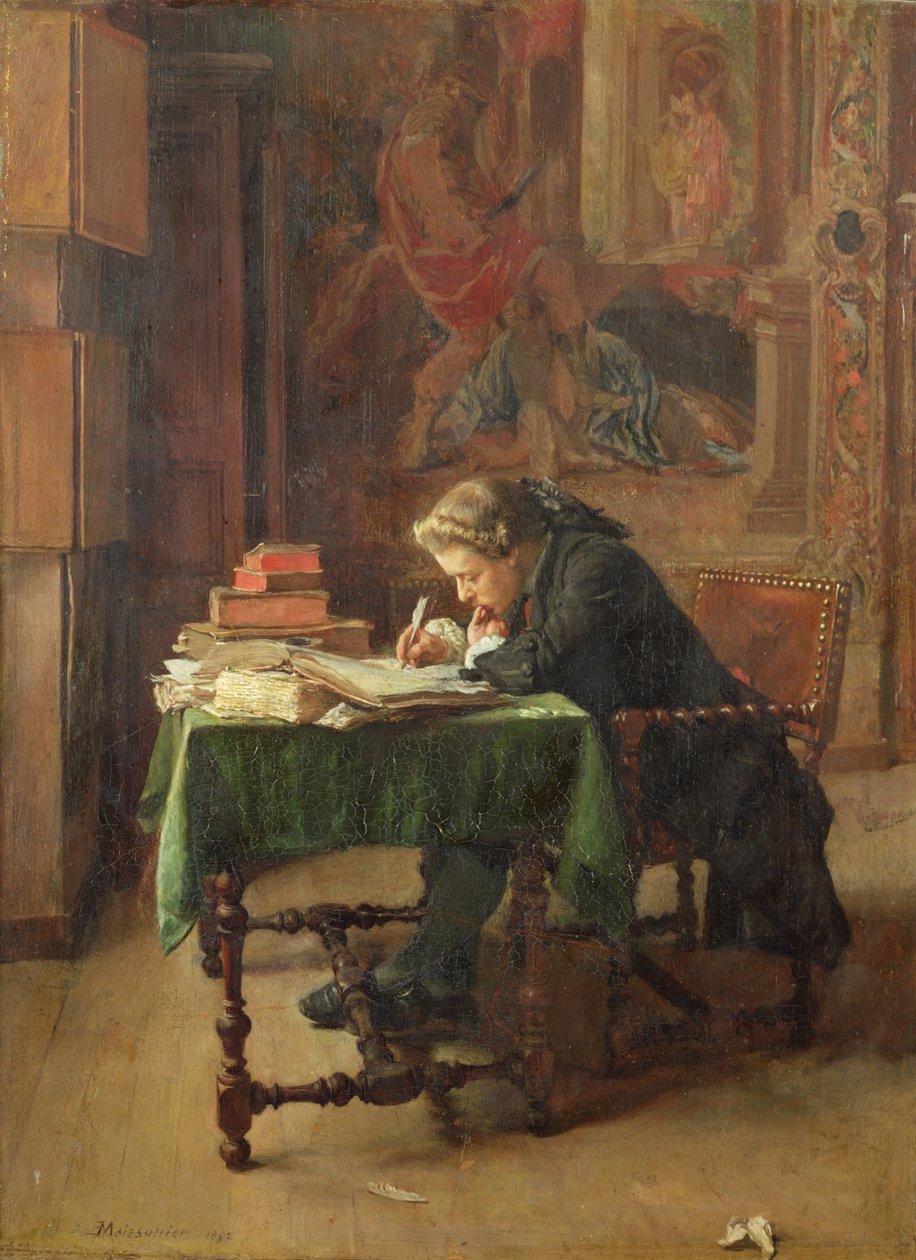 Młody człowiek piszący, 1852 autorstwa Jean Louis Ernest Meissonier
