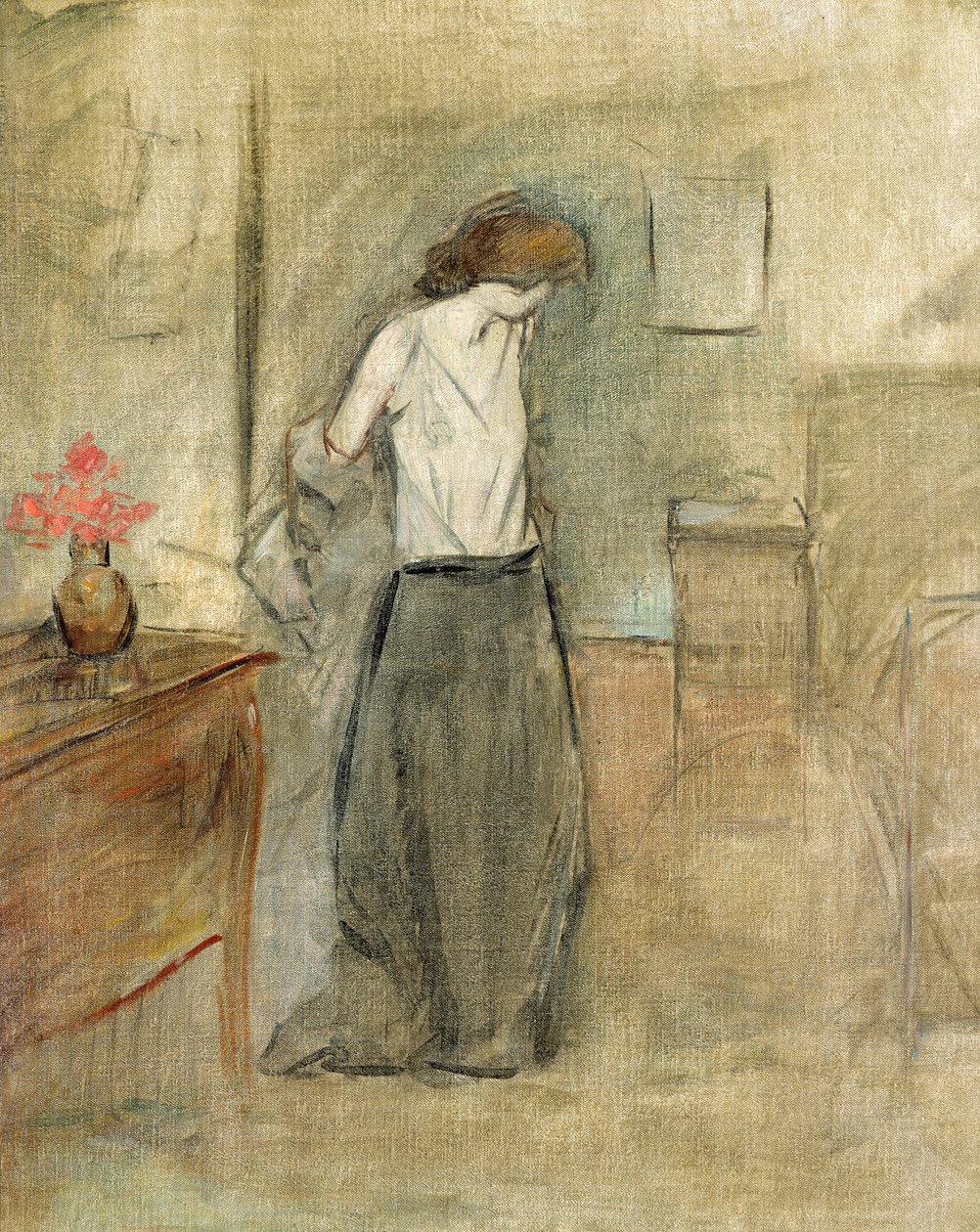 Rozbierająca się kobieta autorstwa Jean Louis Forain