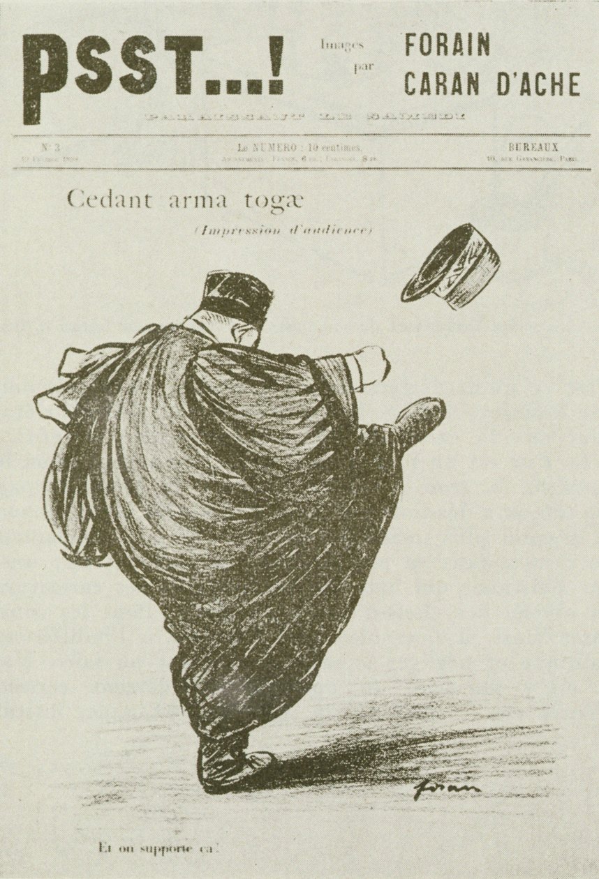 Niech broń ustąpi cywilom. 3, z „Psst”, 1898 r. autorstwa Jean Louis Forain