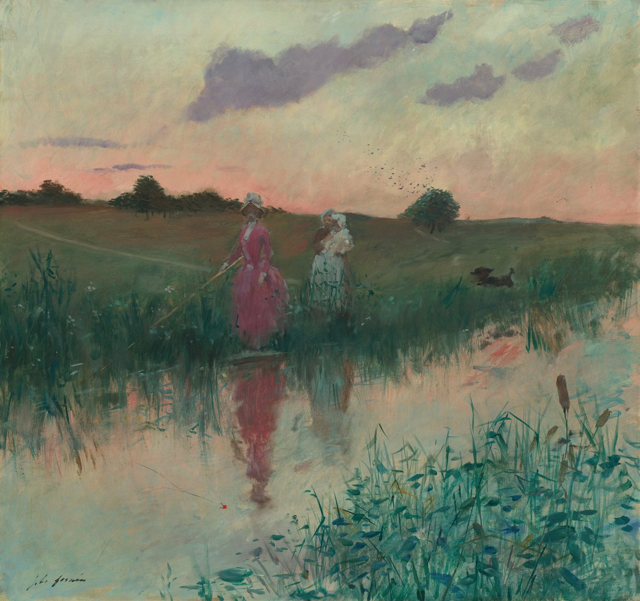 Wędkarstwo Żony Artysty autorstwa Jean Louis Forain