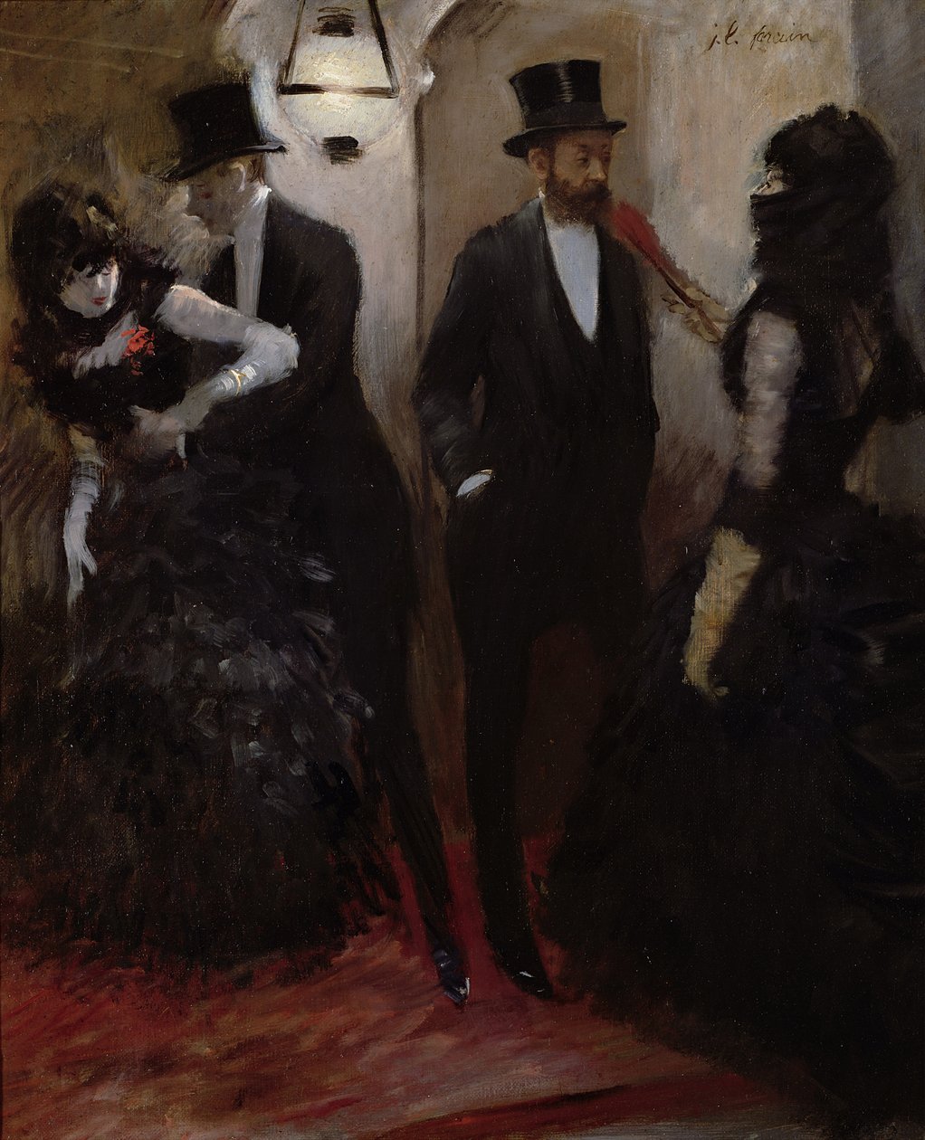Korytarze w Operze, 1885 autorstwa Jean Louis Forain