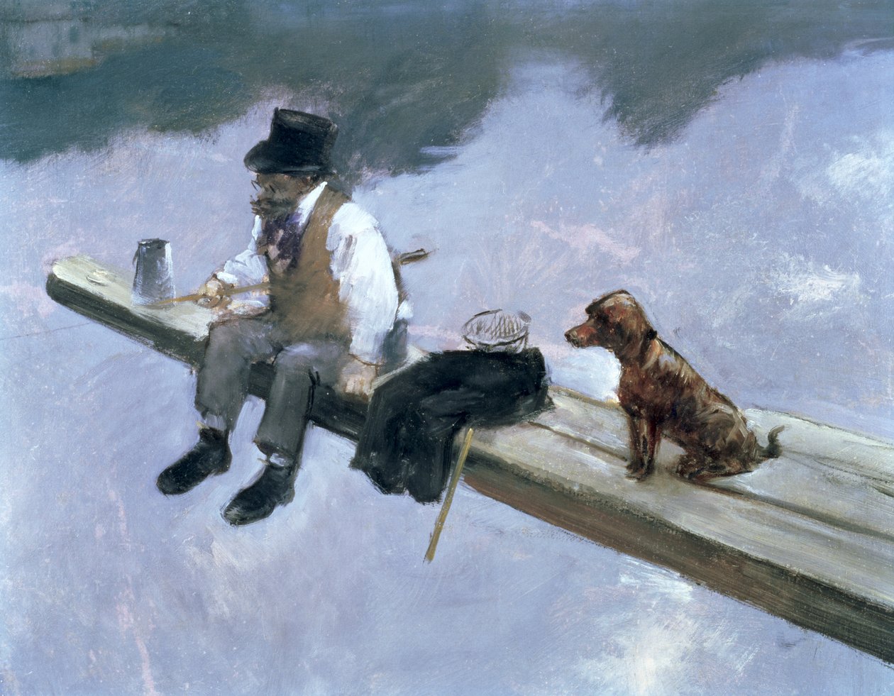Rybak, detal przedstawiający mężczyznę łowiącego ryby, 1884 (zob. 80709) autorstwa Jean Louis Forain