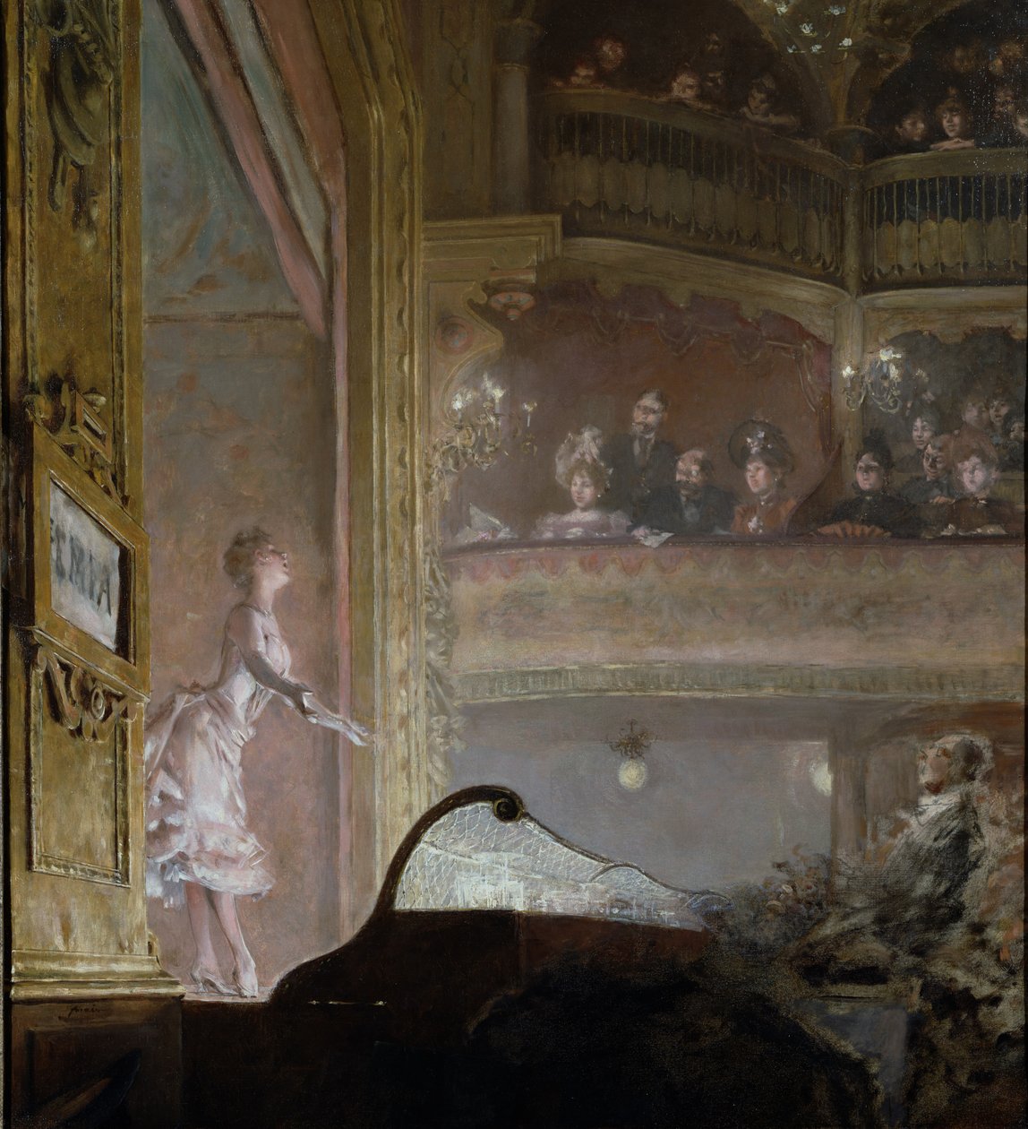 Piosenkarka w różu, c.1895 autorstwa Jean Louis Forain