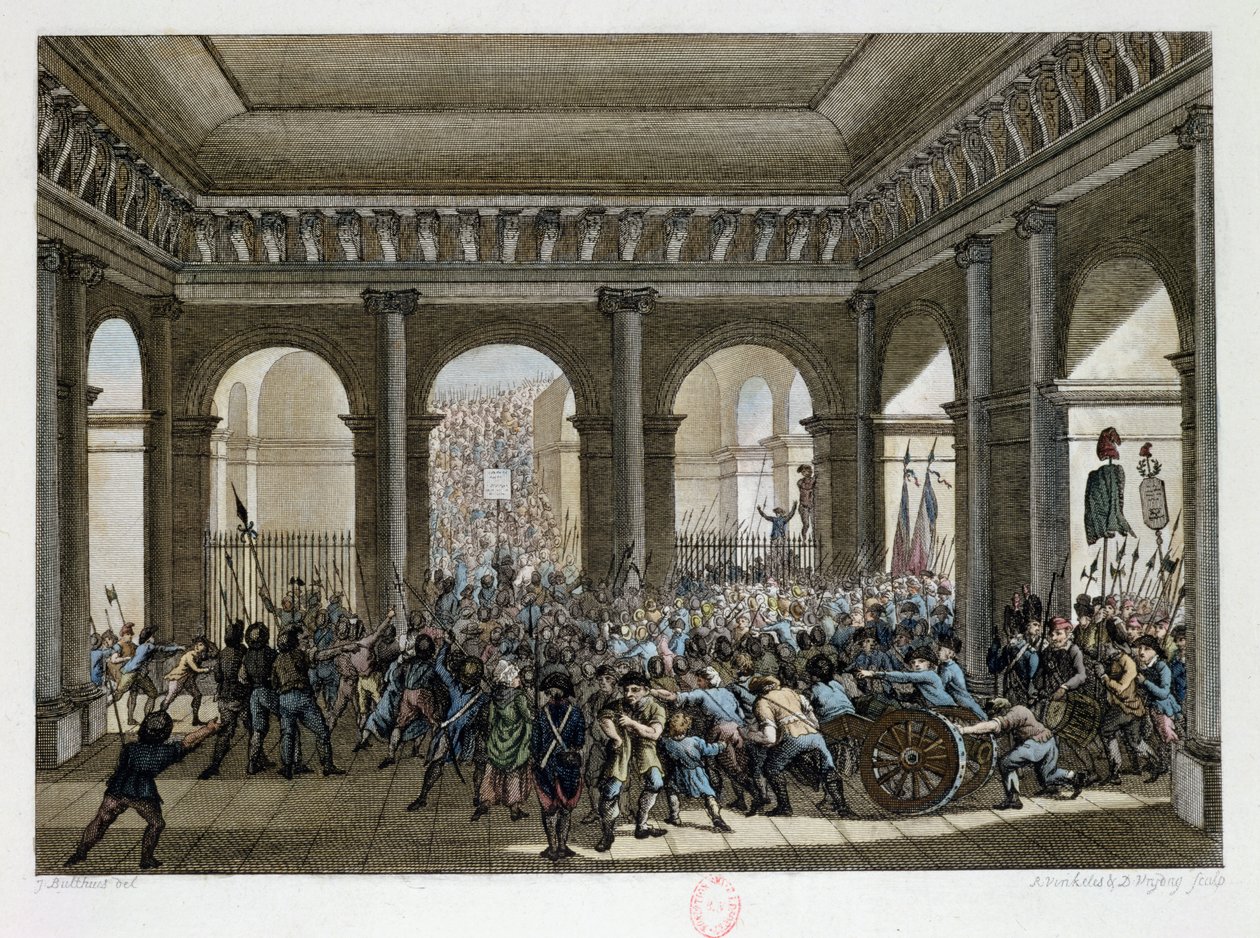 Lud paryski najeżdżający Tuileries (20 czerwca 1792), 1792 autorstwa Jean Louis the Younger Prieur