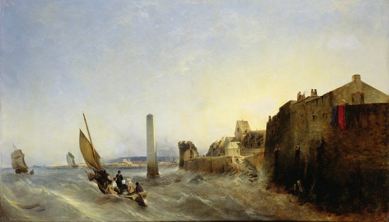 Widok na nabrzeże Napoleona w Cherbourgu, 1838 autorstwa Jean Louis Petit