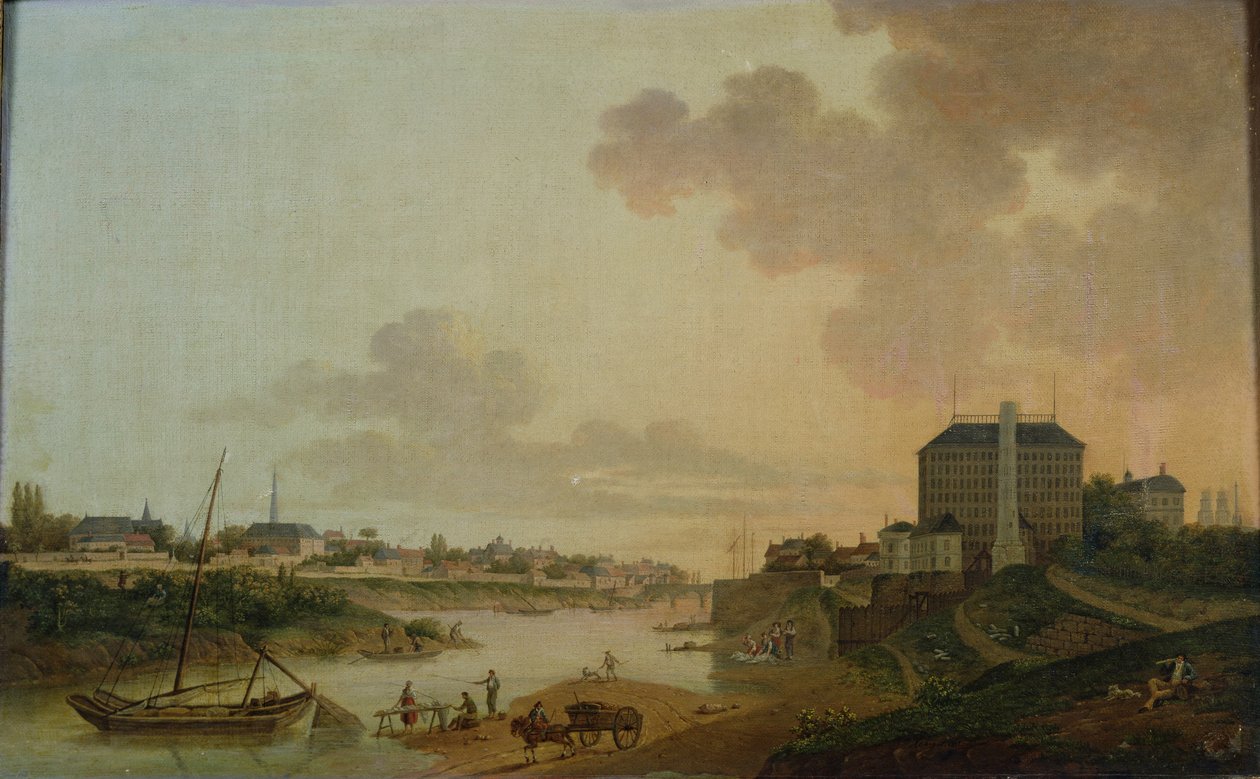 Widok Fabryki Bawełny z Motte Sanguin w Orleanie, 1825 autorstwa Jean Louis Rabigot