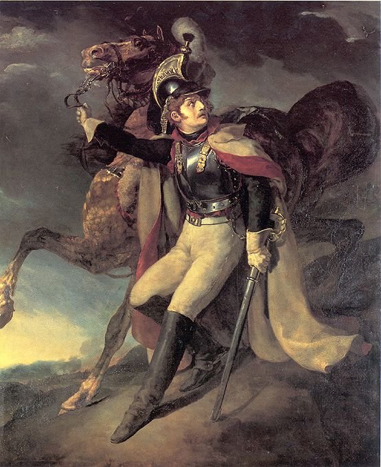 Ranny kirasjer opuszcza pole bitwy autorstwa Theodore Gericault
