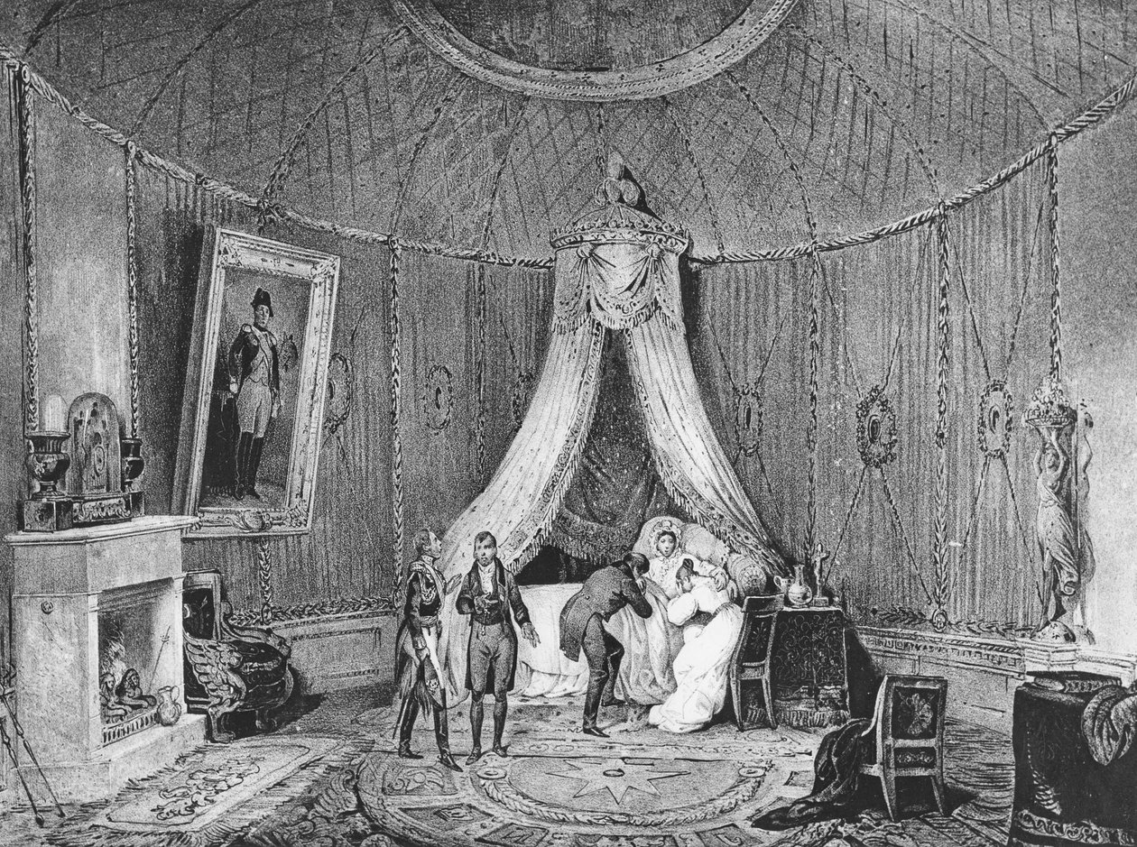 Śmierć Josephine de Beauharnais 29 maja 1814 roku 1829 autorstwa Jean Louis Tirpenne