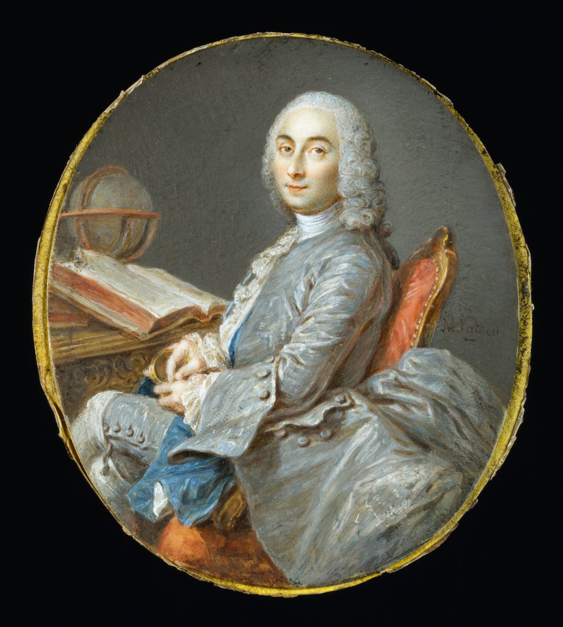 Miniaturowy portret Césara François Cassini de Thury autorstwa Jean Marc Nattier